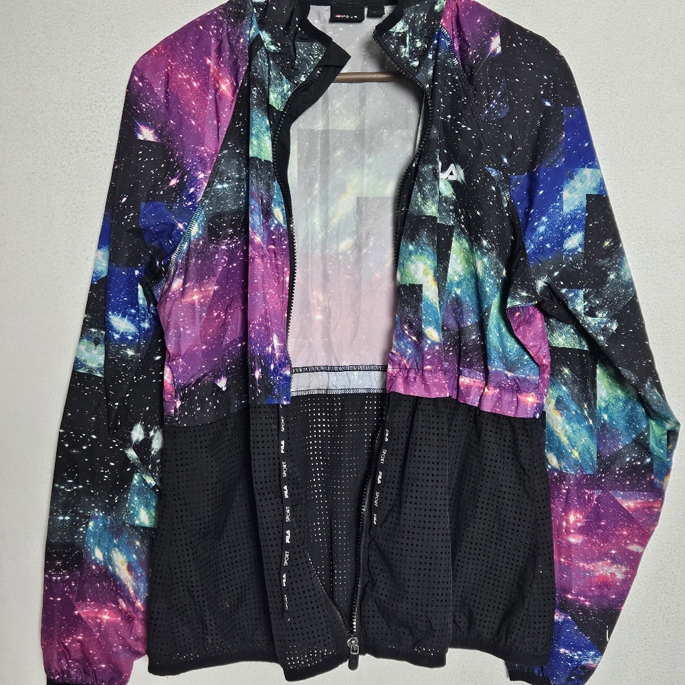 FILA Sport Galaxy Windbreaker with Mesh Bottom Size Large *zipper is broken - Picture 12 of 16